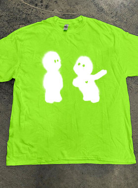 Original原创喷绘暗黑dark滑板Skateboards短袖emo阿美咔叽hiphop