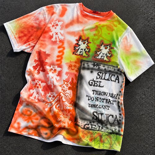 网络流浪汉 复古风卡通动漫扎染短袖T恤女小众个性潮流上衣