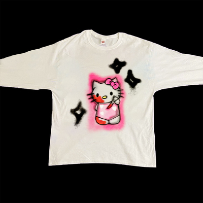 Graffiti spray painting原创喷绘Yandere凯蒂rare长袖HelloKitty