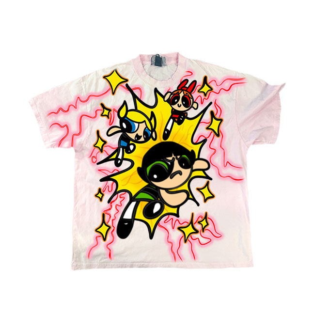 飞天小女警The Powerpuff Girls滑板unisex kawaii Comic短袖rare