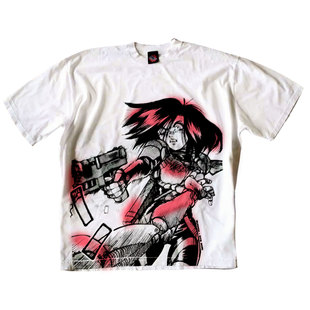 网络流浪汉喷绘涂鸦轻亚文化多巴胺小众艺术氛围怪诞穿搭短袖T恤