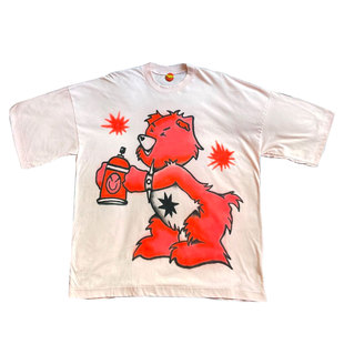 网络流浪汉涂鸦喷绘轻亚文化小熊艺术叛马怪诞穿搭短袖T恤