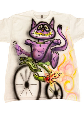 网络流浪汉涂鸦喷绘轻亚文化黑色黑罕见小众艺术怪诞穿搭短袖T恤