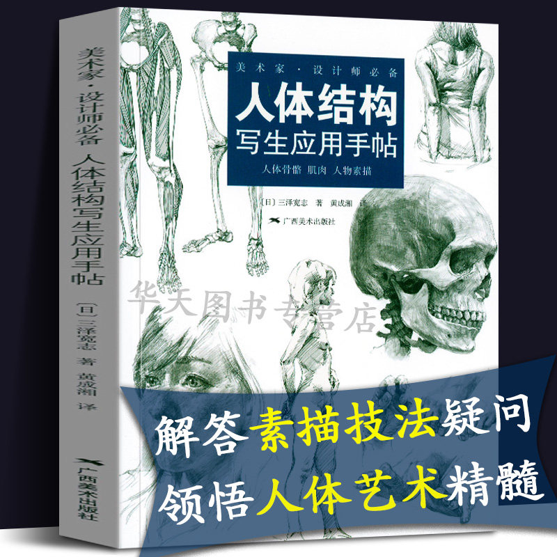 人体结构写生应用手帖三泽宽志 女生人体结构造型设计手绘素描技法艺用人体结构解剖 动漫人物素描速写写生临摹基础入门教学教程书
