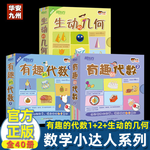 新东方数学小达人系列 有趣的代数1+2+生动的几何 数学奥数启蒙早教科普百科数学思维训练全脑开发练习题小学生一二三年级课外书籍
