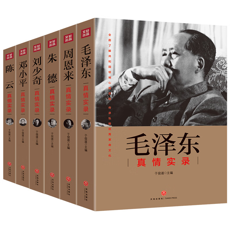 共和国领袖真情实录系列 全套6册 毛泽东周恩来朱德刘少奇邓小平陈云真情实录 天地出版社