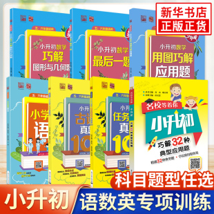 小升初语文数学英语任务群阅读真题刷100古诗文真题刷100巧解图形与几何题用图巧解应用题小升初巧解32种典型应用题英语语法正版