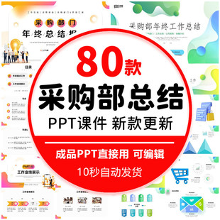 采购部年终工作总结ppt模板采购人员年度年中工作汇报报告述职ppt