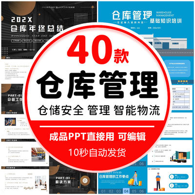 仓库管理培训PPT模板课件企业仓管员基础知识仓储安全意识素材