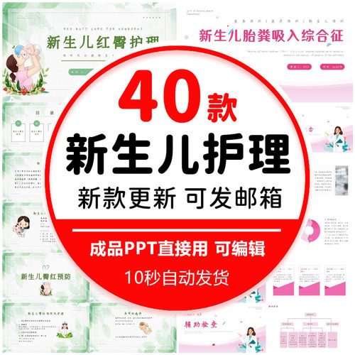 新生儿科护理查房PPT课件 早产呛奶臀部洗胃黄疸模板电子版成品