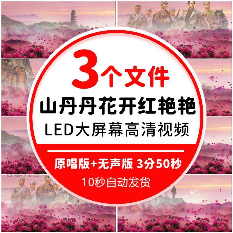 山丹丹花开红艳艳红军红歌革命歌曲LED舞蹈舞台动态背景视频素材 - 实物图