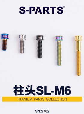 S-PARTSA2圆柱头M6x10/12/14/16/18mm钛合金螺丝  超轻SL 斯坦