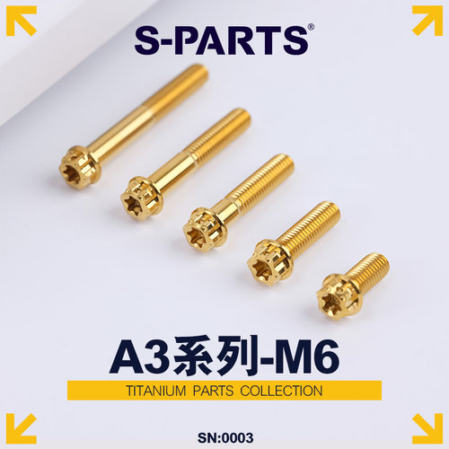S-PARTS标准头M6钛合金螺丝