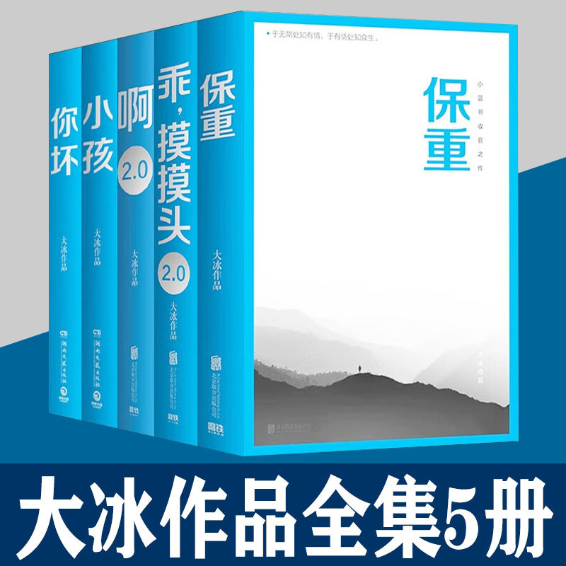 大冰作品全集5册正版全套 保重 啊2.0 小孩 你坏 乖摸摸头  大冰新书小蓝书系列小说大冰的书