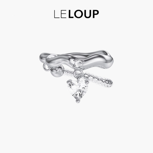 LELOUP弥漫系列爱心锆石耳夹耳钉