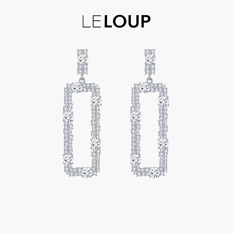 LELOUP碎冰耳坠满钻高级感耳钉女