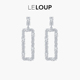 卢昱晓同款 LELOUP碎冰方块闪钻耳坠耳钉女轻奢小众高级感耳饰