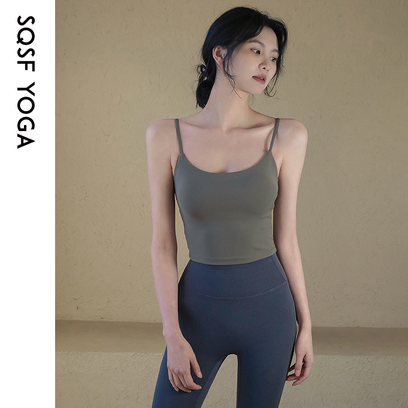 SQSF吊带瑜伽服背心女健身上衣