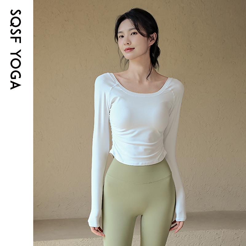 SQSF瑜伽服上衣女显瘦运动长袖