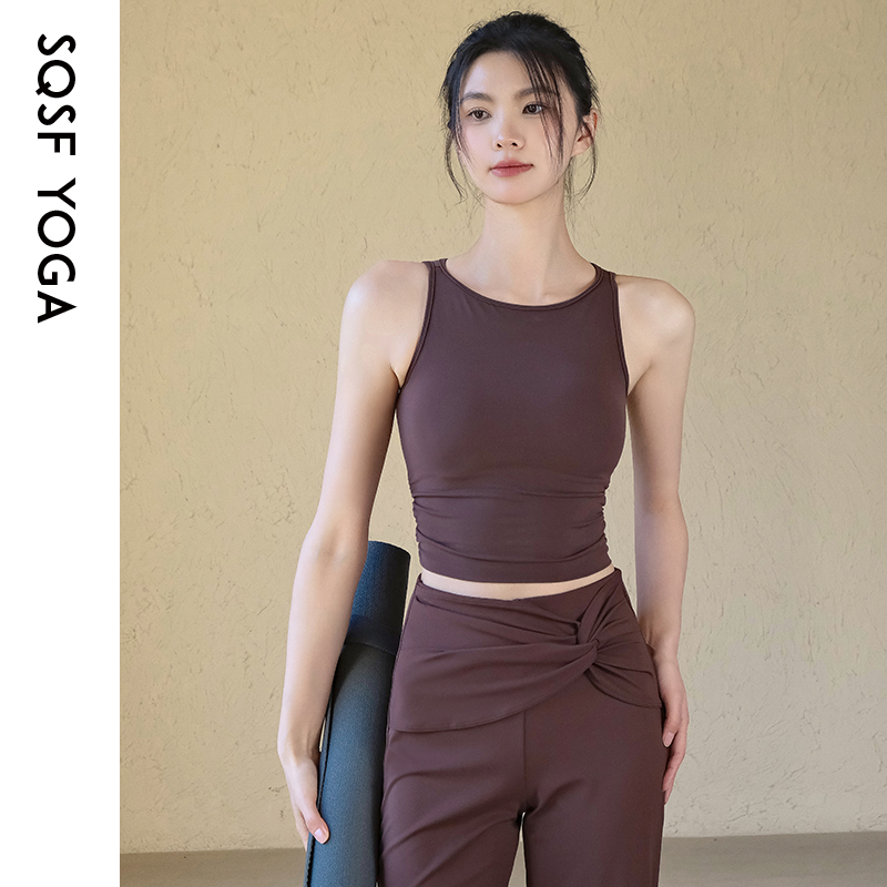 SQSF瑜伽背心女聚拢防震防下垂