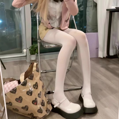 80d白丝袜纯欲连裤黑丝袜防勾丝