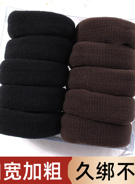 加粗加厚头绳黑色高弹力橡皮筋扎头发绳绑发耐用无接缝大发圈皮套