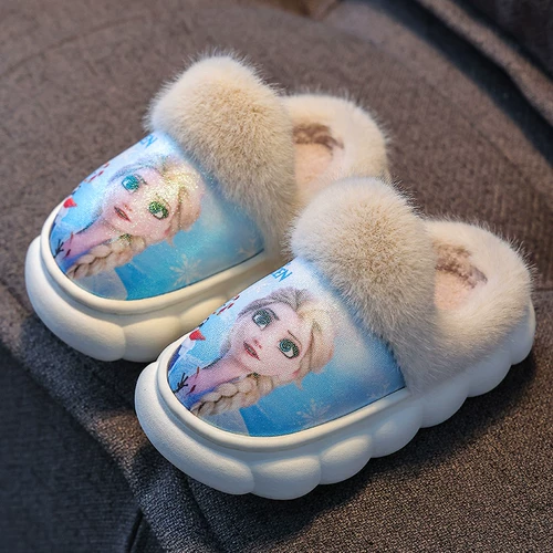 Детские тапочки, зимняя нескользящая удерживающая тепло милая детская обувь для принцессы