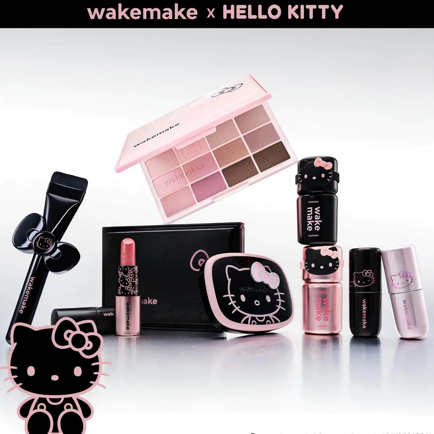 韩国wakemake唯可魅限定黑hello kitty联名限眼影盘唇釉彩妆套盒