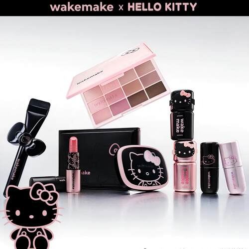 韩国wakemake唯可魅限定黑hello kitty联名限眼影盘唇釉彩妆套盒