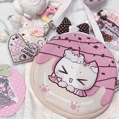 kiruneko二次元甜甜圈帆布斜挎包