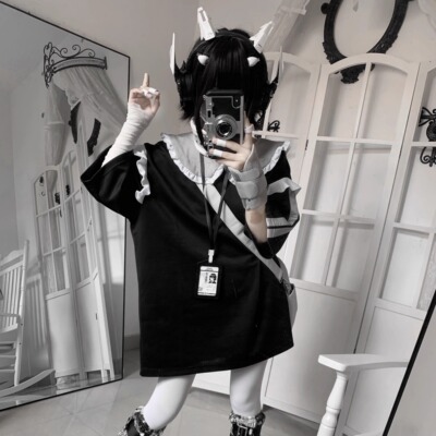PIPOOX联名原宿赛博萌系荷叶T恤