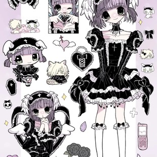 新制天使密猎-日本插画师ISEYA原创亚文化动漫周边oc人物插画贴纸