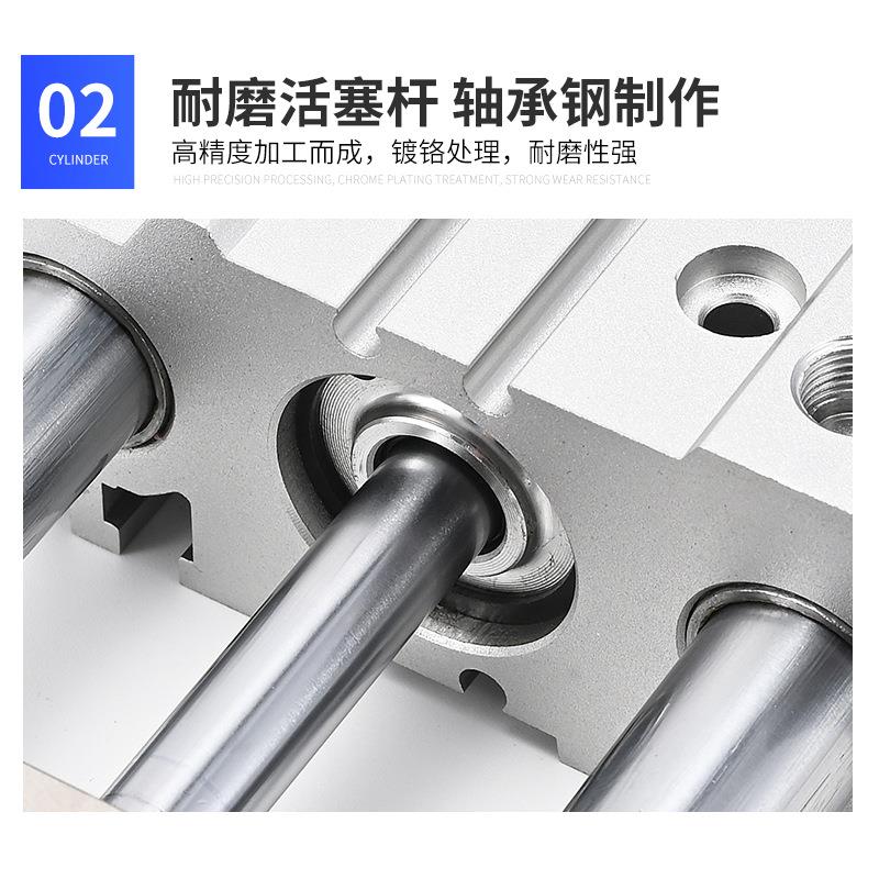 三轴三杆带导杆气缸MGPM12X16X20X25/32/40/50/63-50X75X100X125