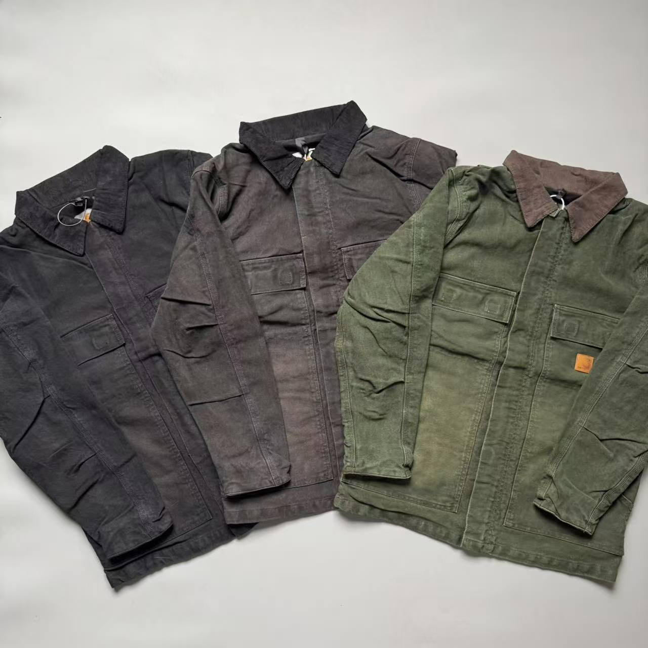 C26重磅水洗做旧纯棉 美式粗帆布工装夹克底特律J02 C03硬汉外套