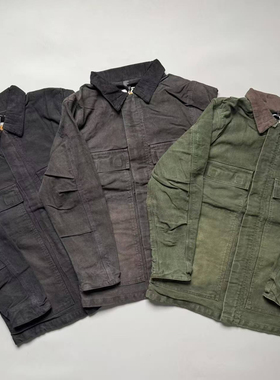 C26重磅水洗做旧纯棉 美式粗帆布工装夹克底特律J02 C03硬汉外套