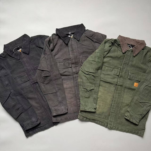 C26水洗做旧纯棉粗帆布工装夹克