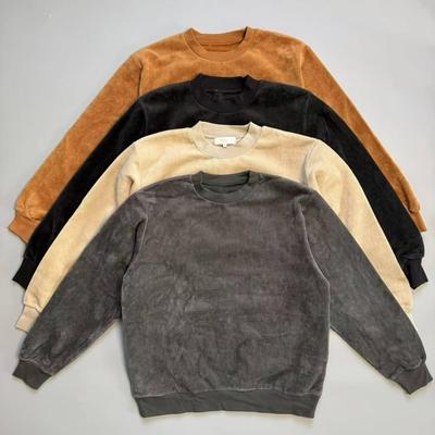 日系粗灯芯绒圆领百搭卫衣