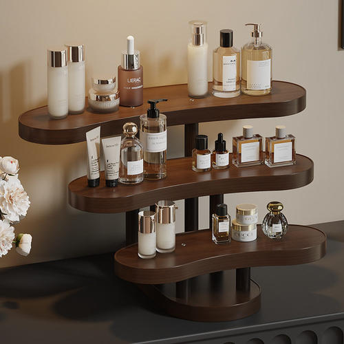 简易桌面化妆品多层收纳置物架台面口红香水整理展示架护肤品阶梯