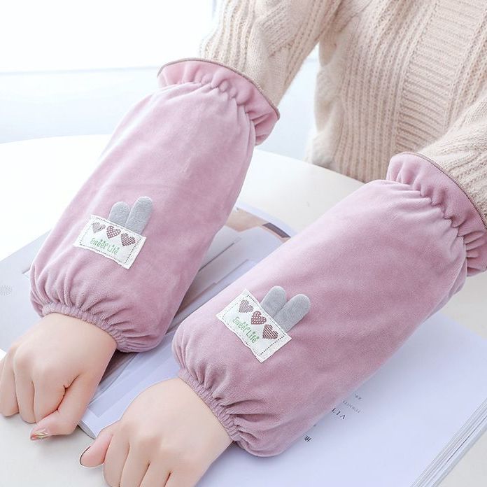 新款韩版学生时尚套袖秋冬季上班干活成人防脏护袖羽绒服保暖袖筒