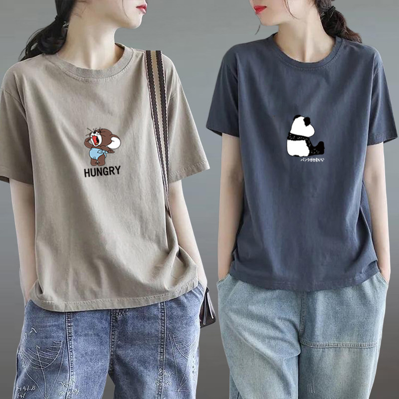 2023休闲文艺短袖t恤女春夏季宽松显瘦复古打底衫上衣女大码女装属于什么档次？