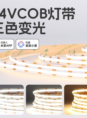 cob灯带遥控可调色温无极调光APP智能家用24v220vled自粘氛围灯