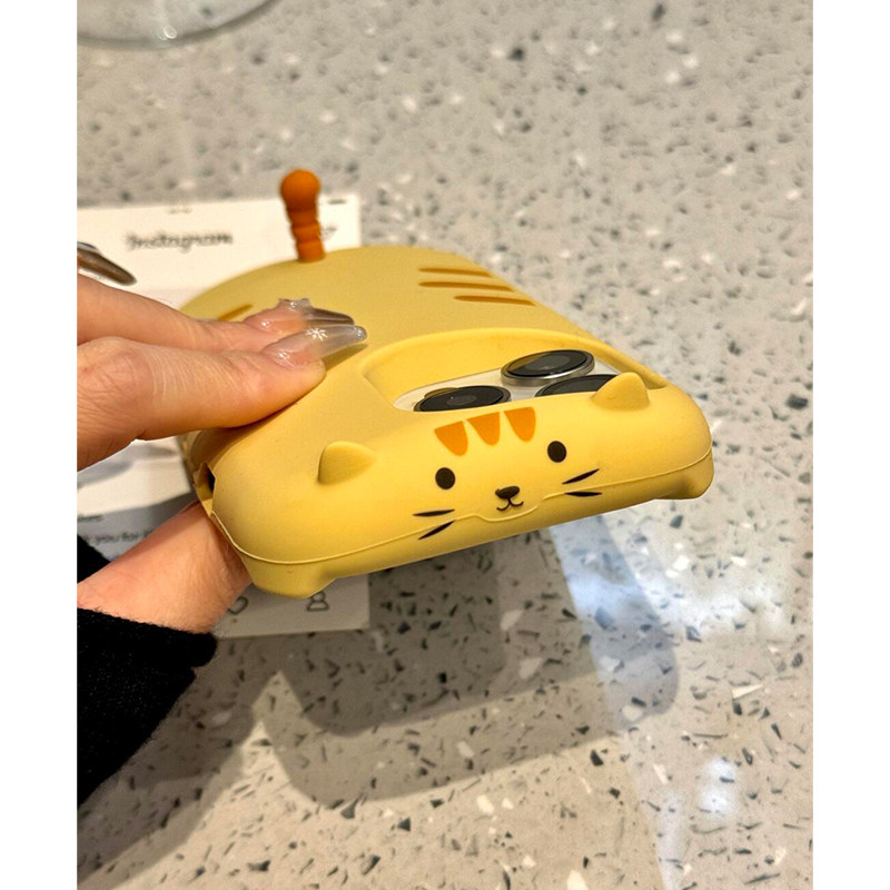 日韩ins立体卡通可爱猫咪适用苹果17promax手机壳iPhone17女新款14硅胶软壳13网红15Pro防摔14pro保护套16男