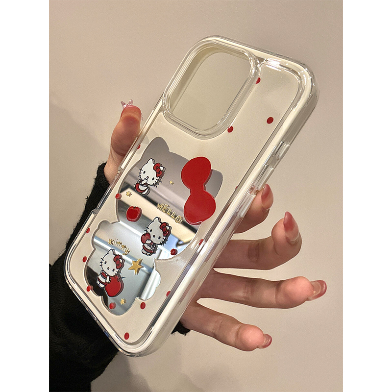 韩系镜面卡通猫咪米菲兔适用苹果16promax手机壳iPhone15女新款14可爱16网红13小众16Pro防摔保护套12少女11
