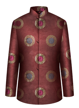 善唯 寿衣男全套咖色A款唐装老人寿服生日配件七件套殡葬用品
