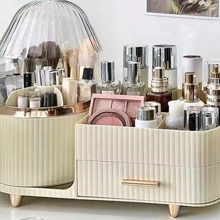 日本进口精工化妆品收纳盒化妆台桌面化妆刷口红高级置物架防尘