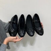 玛丽珍鞋 2026春夏黑色平底浅口百搭小香单鞋 女通勤蝴蝶结气质法式