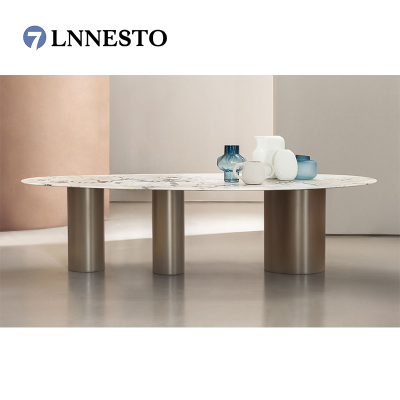 意式极简岩板餐桌lagos奢石饭桌