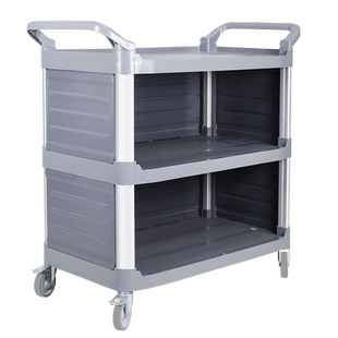 柏德汇加厚收碗收餐车小推车商用餐厅饭酒店三面封闭送餐车摆摊车