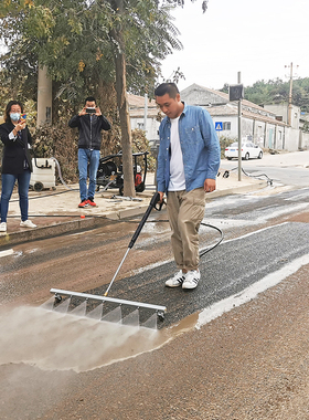 艾隆高压洗地水枪 工地冲洗多喷头洗地器 小区庭院用电动清洗机