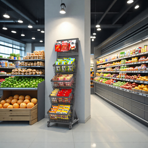 超市零食货架便利店网红饮料食品展示架商店玩具多层置物可移动架
